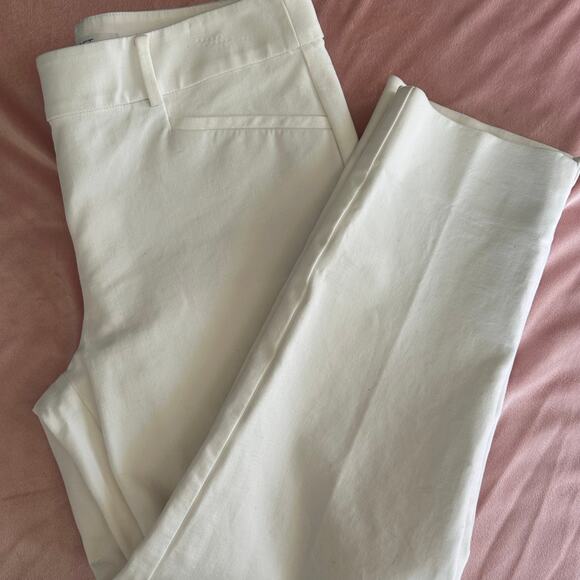 LOFT Julie Pants Size 6 White Straight Leg Stretch Mid Rise - Picture 3 of 9